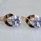 Срібні сережки з золотими пластинами