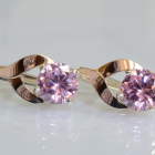 Срібні сережки з золотими пластинами