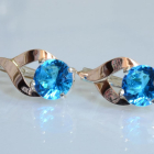 Срібні сережки з золотими пластинами