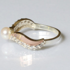 Срібна каблучка з золотими вставками