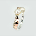 Срібна каблучка з золотими вставками