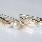 Срібні сережки з золотими пластинами