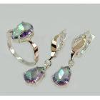 Срібний набір з золотими пластинами