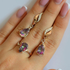 Срібний набір з золотими пластинами