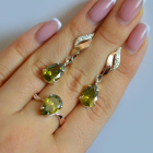 Срібний набір з золотими пластинами