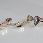 Срібний набір з золотими пластинами