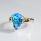 Срібна каблучка з золотими вставками