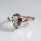 Срібна каблучка з золотими вставками