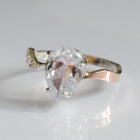 Срібна каблучка з золотими вставками