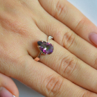 Срібна каблучка з золотими вставками