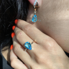 Срібна каблучка з золотими вставками