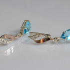 Срібні сережки з золотими пластинами