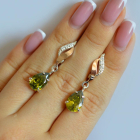 Срібні сережки з золотими пластинами