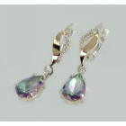 Срібні сережки з золотими пластинами