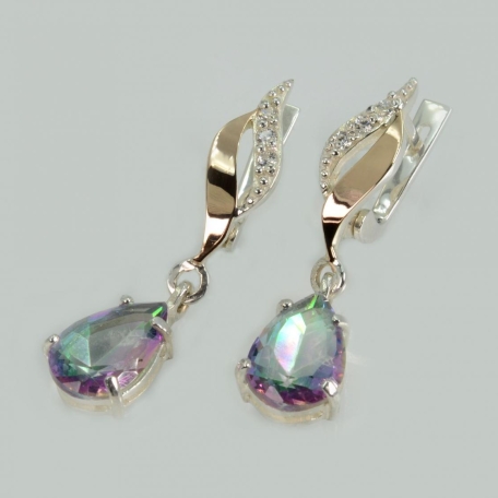 Срібні сережки з золотими пластинами