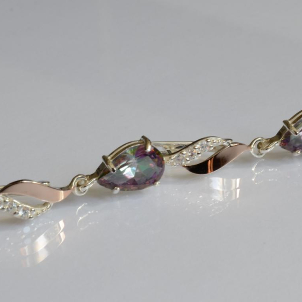 Срібні сережки з золотими пластинами