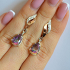 Срібні сережки з золотими пластинами