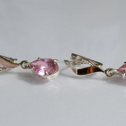 Срібні сережки з золотими пластинами