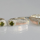 Срібний набір з золотими пластинами