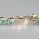 Срібний набір з золотими пластинами