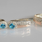 Срібний набір з золотими пластинами