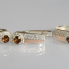 Срібний набір з золотими пластинами