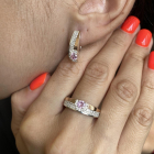 Срібний набір з золотими пластинами