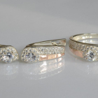 Срібний набір з золотими пластинами