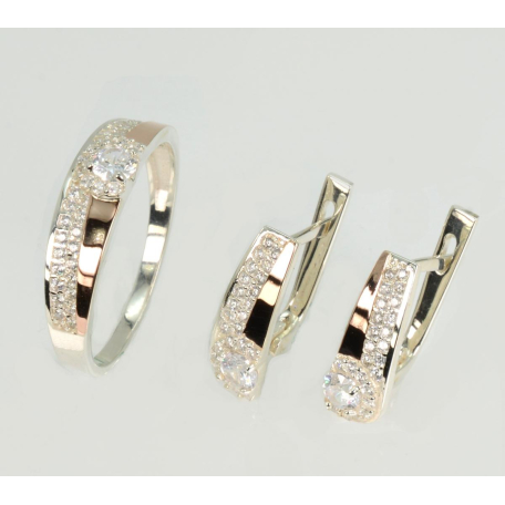 Серебряный набор с золотыми пластинами