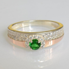 Срібна каблучка з золотими вставками