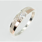 Срібна каблучка з золотими вставками