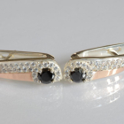 Срібні сережки з золотими пластинами