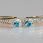 Срібні сережки з золотими пластинами