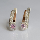 Срібні сережки з золотими пластинами