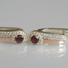 Срібні сережки з золотими пластинами