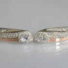 Срібні сережки з золотими пластинами