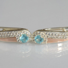 Срібні сережки з золотими пластинами