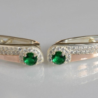 Срібні сережки з золотими пластинами