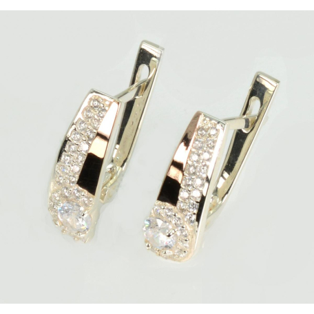 Серебряные серьги с золотыми пластинами