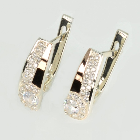 Срібні сережки з золотими пластинами