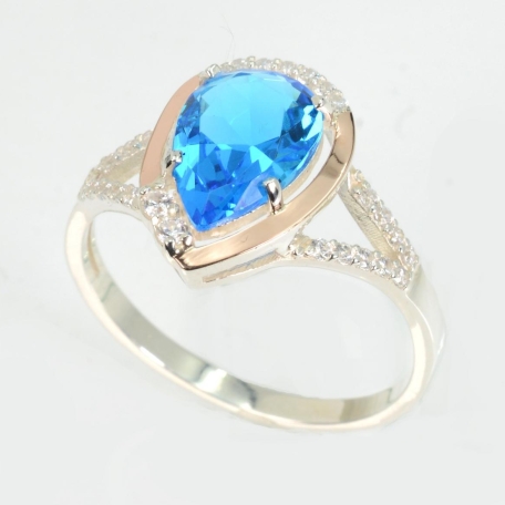 Срібна каблучка з золотими вставками