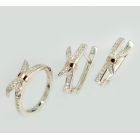 Срібний набір з золотими пластинами