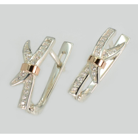 Серебряные серьги с золотыми пластинами