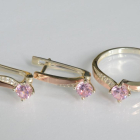 Серебряный набор с золотыми пластинами