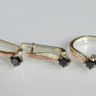 Серебряный набор с золотыми пластинами