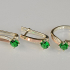 Серебряный набор с золотыми пластинами