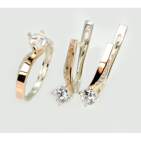 Серебряный набор с золотыми пластинами