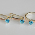 Серебряный набор с золотыми пластинами