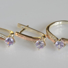 Серебряный набор с золотыми пластинами