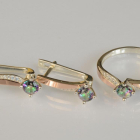 Серебряный набор с золотыми пластинами